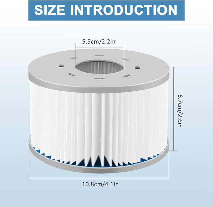 8 STK MSPA Ersatz Filterkartusche Wasserfilter, Ersatzfilter für MSpa Modelle ab 2020 Whirlpool, Sch