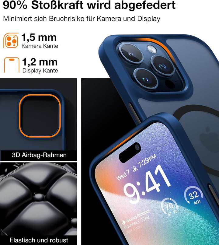 TORRAS Guardian-Mag für iPhone 15 Pro Max Hülle für Magsafe (Unzerstörbare Sturzfestigkeit & Stärkst