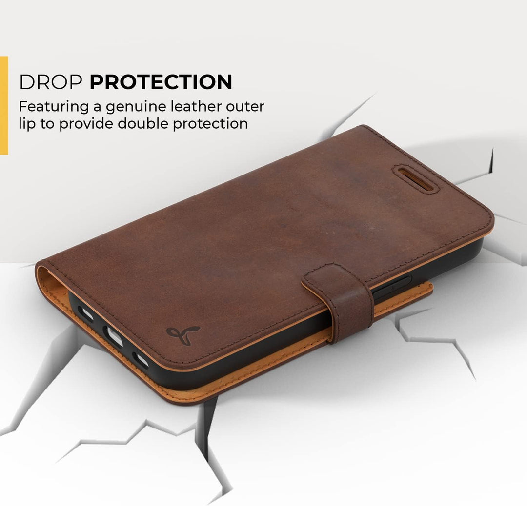 Snakehive iPhone 13 Pro Hülle Leder | Stylische Handyhülle mit Kartenhalter & Standfuss | Handyhülle