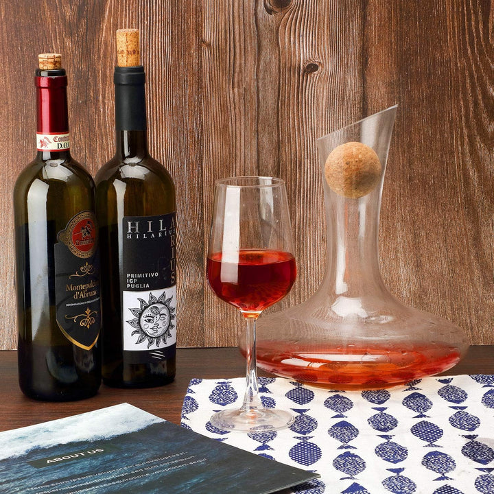 2 Stück Wein Kork Kugel Holz Kork Kugel Stopper für Wein Karaffe Flasche Ersatz (2,1 Zoll/ 5,5 cm)