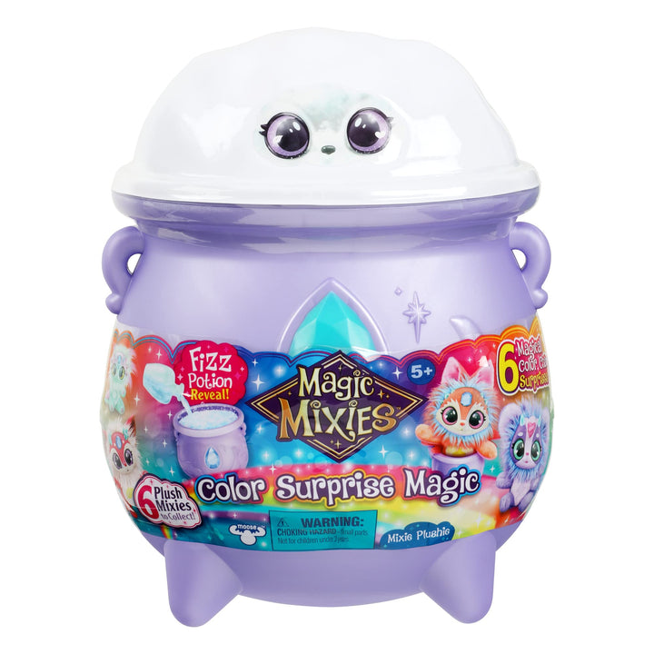 Magic Mixies Color Surprise Zauberkessel mit Plüschfigur, 6 verschiedenen Farbwechsel-Überraschungen
