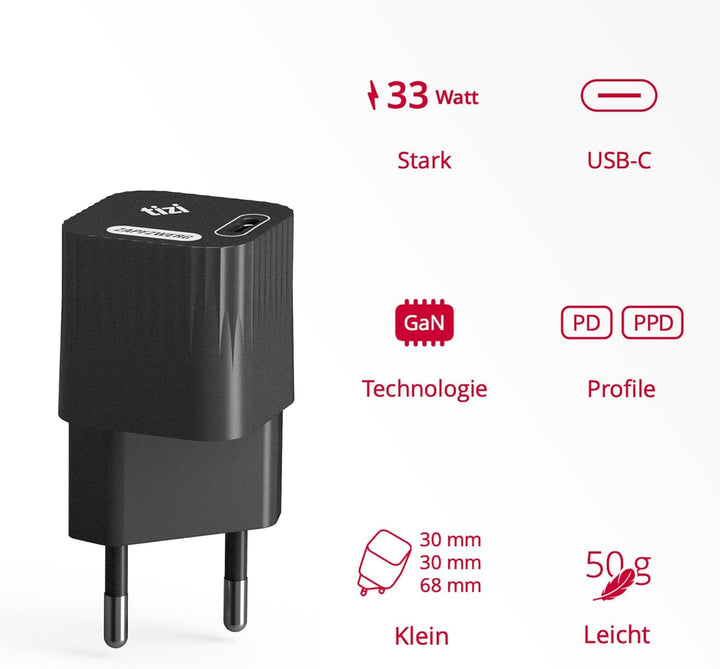 NEU equinux tizi Zapfzwerg (33W) - 1x USB-C Netzteil mit GaN Power Delivery, kompatibel mit Apple iP