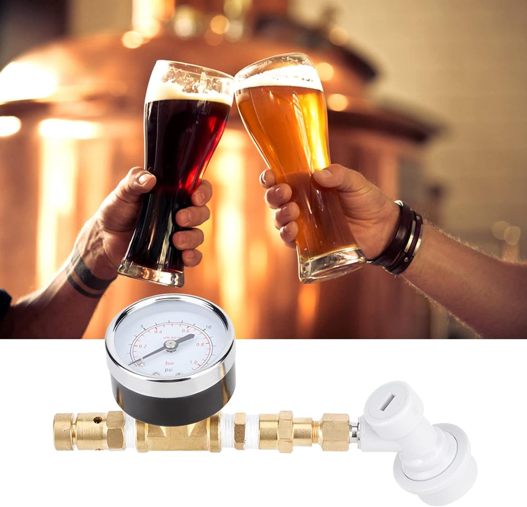 Einstellbares Druckbegrenzungsventil für Bierbrauen, 0-15 psi CO2-Regler, Kugelverschlussanschluss m