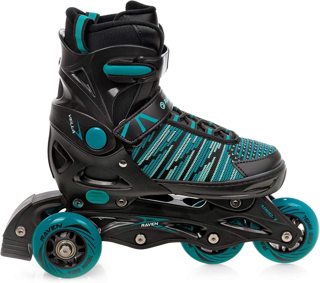 RAVEN 3in1 Inline Skates Triskates Rollschuhe Inliner für Kinder und Erwachsene verstellbar 33-36 (2