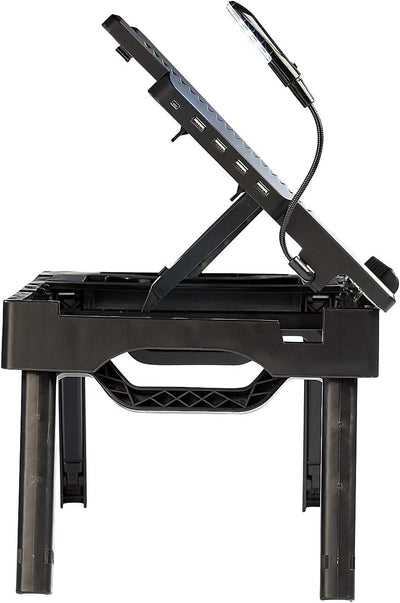 General Office Computertisch: Notebook-Tisch mit Schwanenhals-LED, höhenverstellbar, 4-Fach USB-Hub