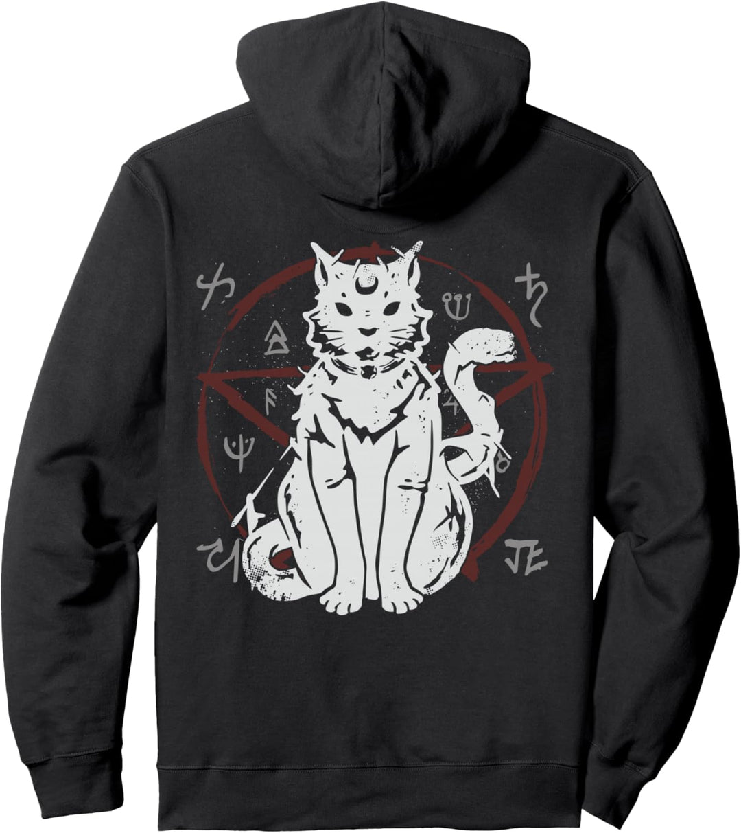 BACKPRINT Baphomet Satanic Pentagramm Goth Outfit Goth Pullover Hoodie