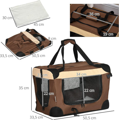 PawHut Hundebox faltbar Hundetasche Transporttasche mit Kissen Hundetransportbox Reisetasche für min
