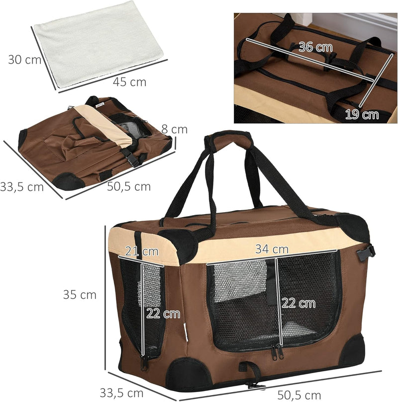 PawHut Hundebox faltbar Hundetasche Transporttasche mit Kissen Hundetransportbox Reisetasche für min