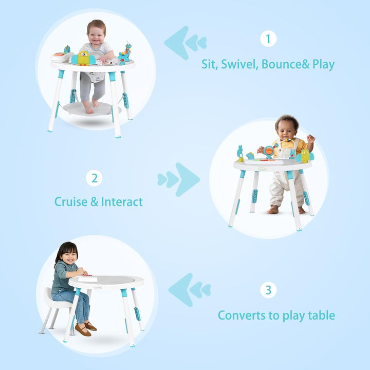 UBRAVOO Baby-Aktivitätszentrum, 3-in-1 Baby Lauflernhilfe mit abnehmbaren Spielzeugen und 360° Drehb