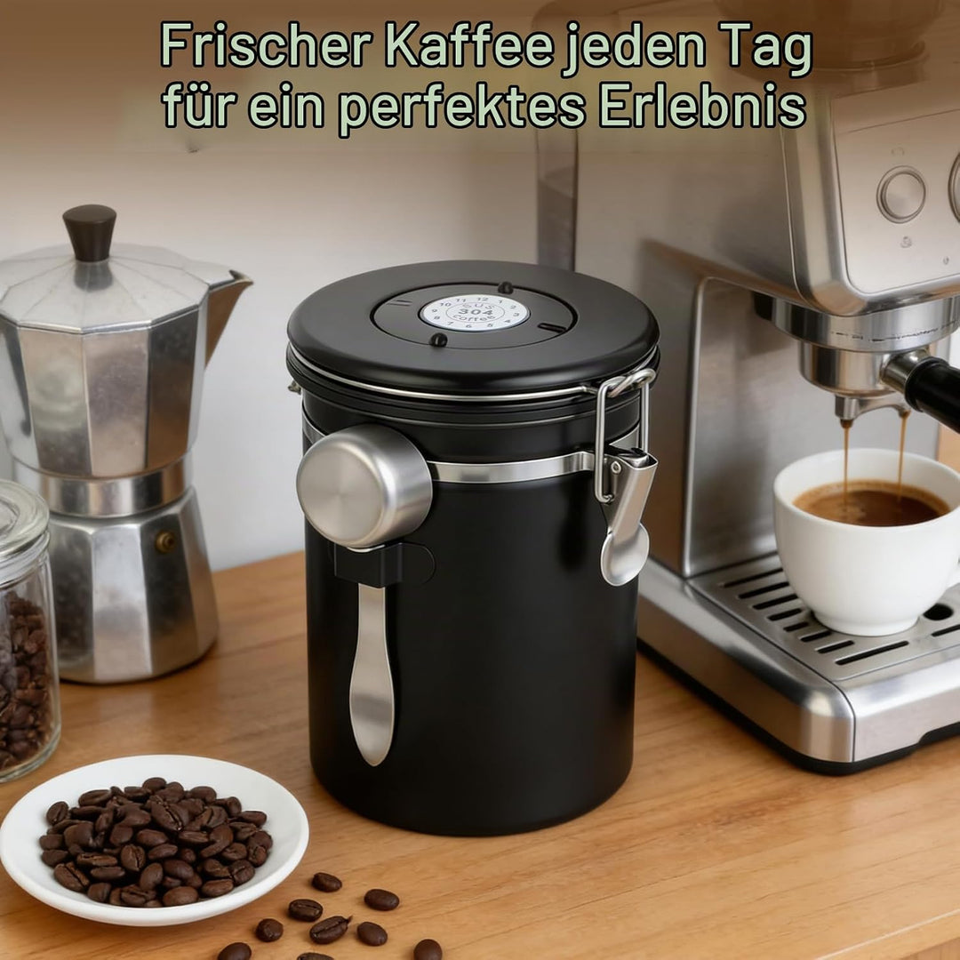 2,8 L Kaffeedose Luftdicht Edelstahl, Kaffeebohnen Behälter, Kaffeedose | Grosses Fassungsvermögen f
