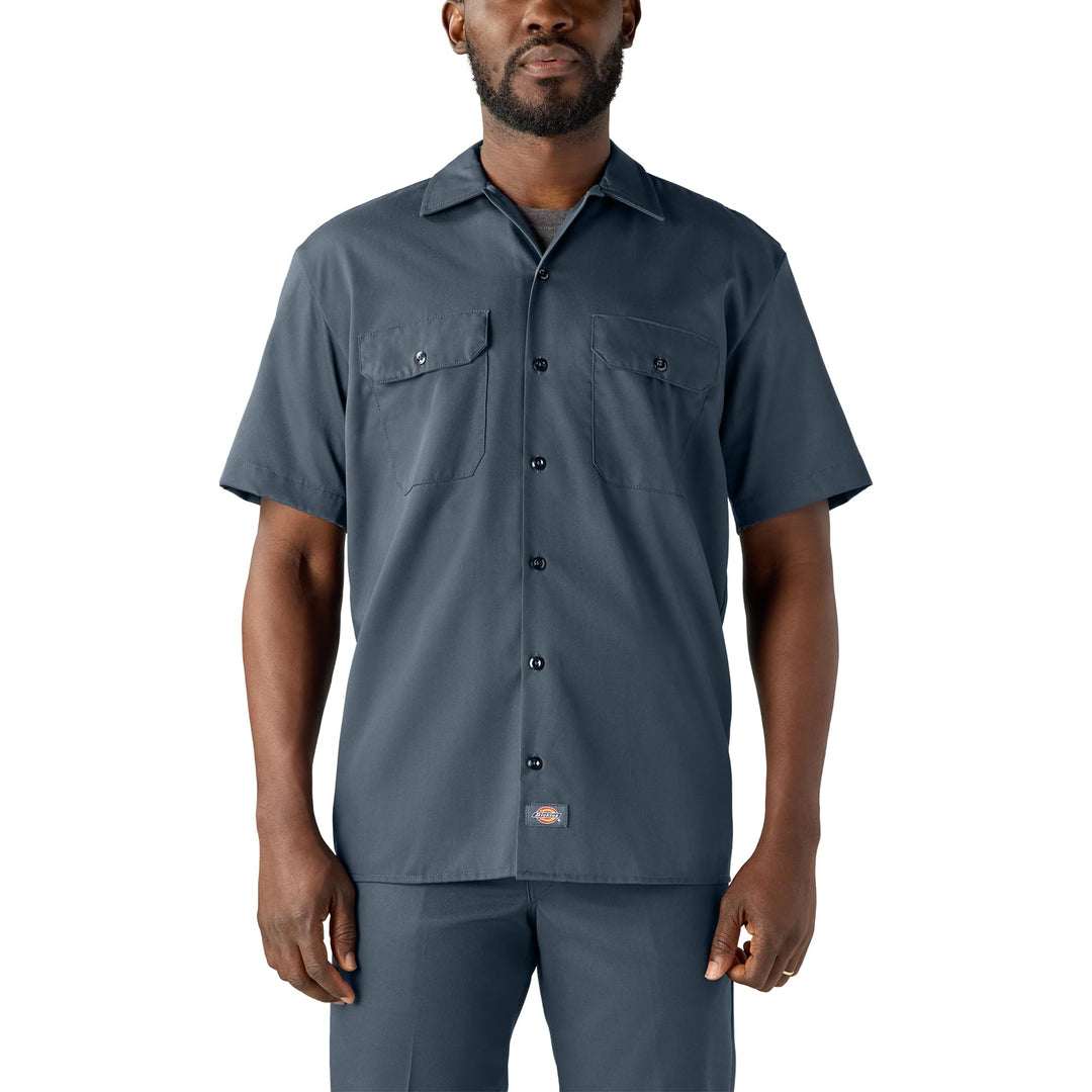 Dickies Herren Big and Tall Short-Sleeve Work Button-Down-Shirt S Air Force, S Air Force
