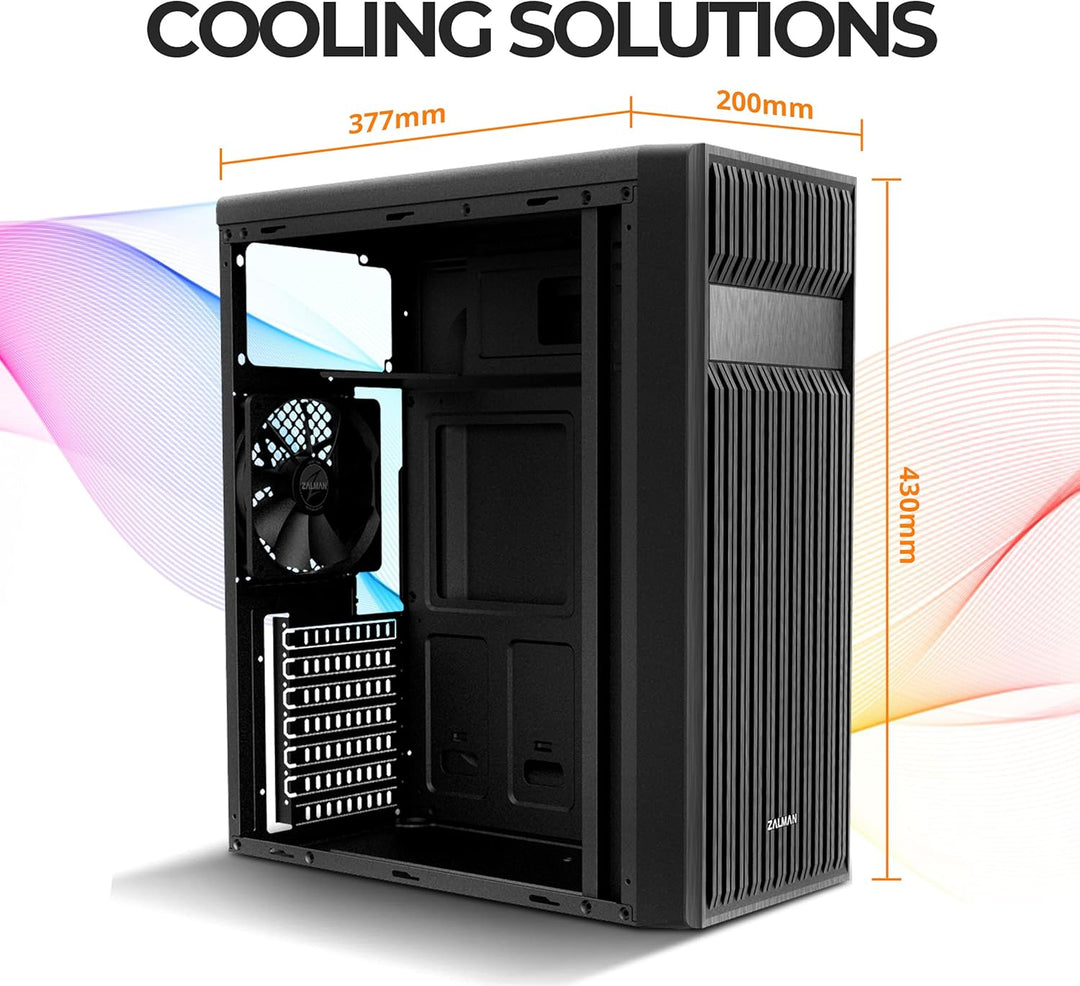 Zalman T6 Midi-Tower ATX Computer Tower, Gut Gelüftet bei Gutem Airflow, PC Full Tower mit Vorinstal