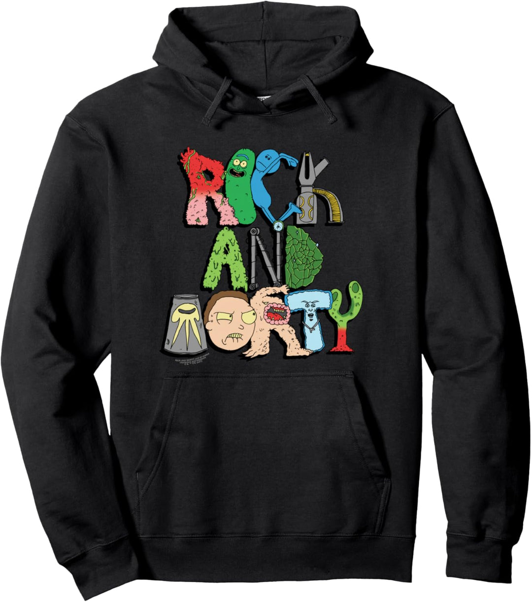 Rick and Morty Illustrated Logo Pullover Hoodie