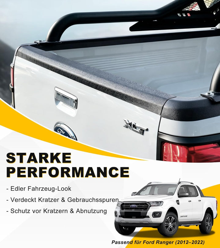 JHCHAN Heckklappen Schutzleiste Ladekantenschutz Abdeckung für Ford Ranger 2012-2020 T6 T7 T8 PX MK1