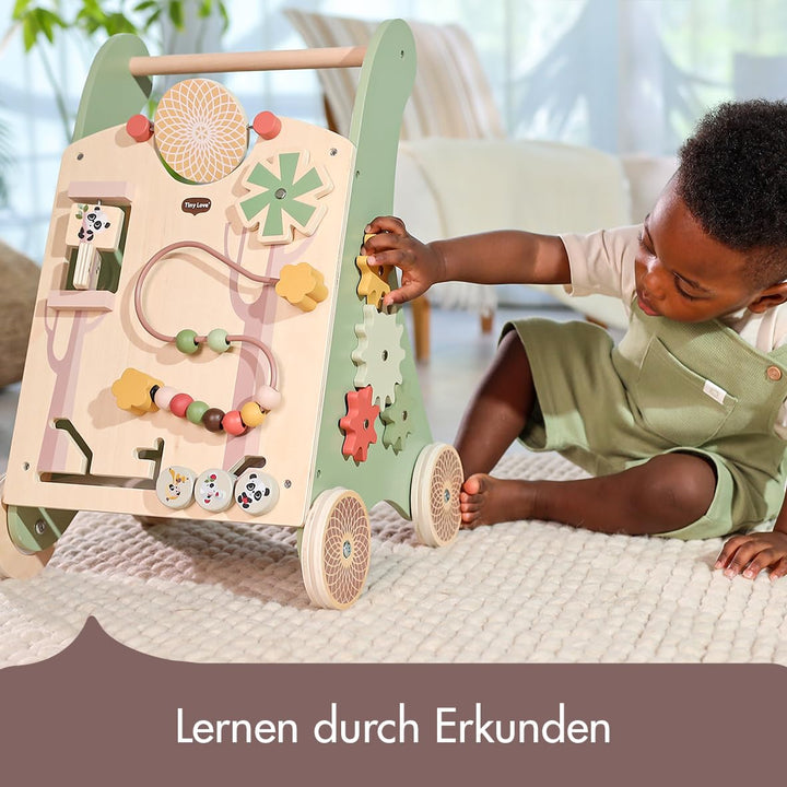 Tiny Love Holz Baby Lauflernwagen, 2-in-1 Activity Baby Lauflernhilfe, 12 interaktive Aktivitäten, m