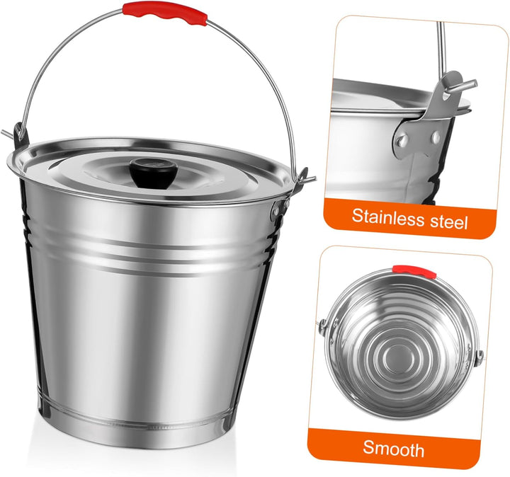 DOITOOL Kamin Ascheeimer mit Deckel Griff Aschebehälter Edelstahl Aschebehälter für Grill Holzkohlee