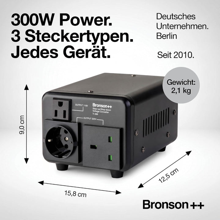 Bronson++ TI 300 110 Volt USA Spannungswandler Ringkern-Transformator 300 Watt - In: 110V oder 220V