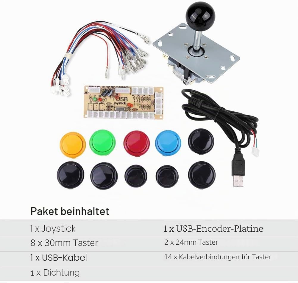 LetCart Arcade Game DIY Teil, Spieler Arcade Spiel Kit Teil USB Pc Joystick für Mame Spiel DIY Null