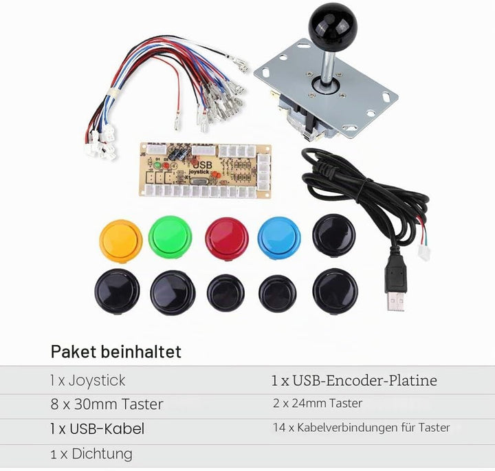 LetCart Arcade Game DIY Teil, Spieler Arcade Spiel Kit Teil USB Pc Joystick für Mame Spiel DIY Null