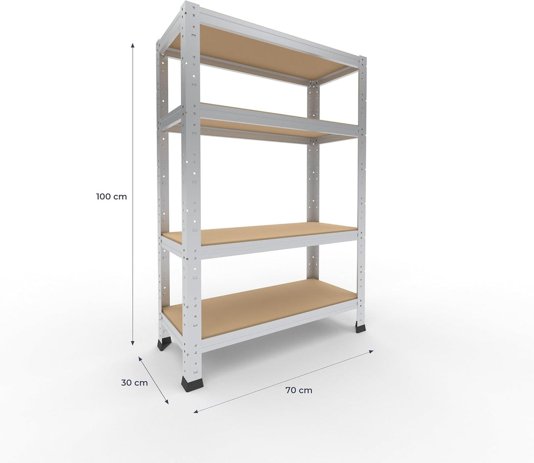 shelfplaza® 100x70x30cm Home Schwerlastregal verzinkt/Metallregal mit 4 Böden/Kellerregal Metall, Ga