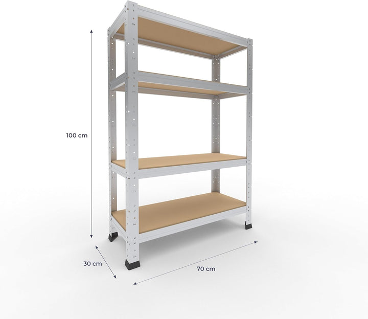 shelfplaza® 100x70x30cm Home Schwerlastregal verzinkt/Metallregal mit 4 Böden/Kellerregal Metall, Ga