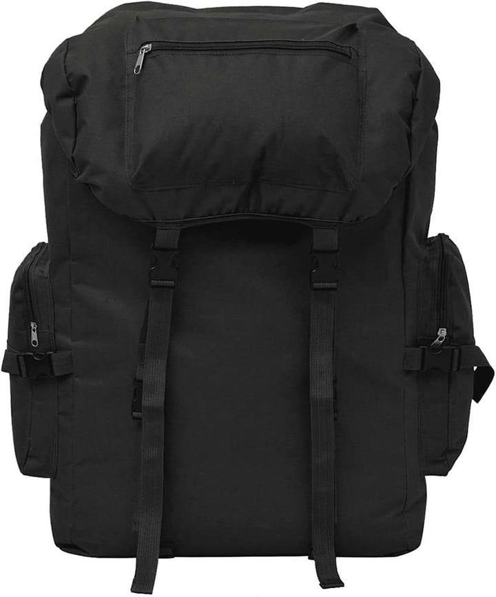 Homgoday Militär Rucksack 65L wasserabweisend, Armee Rucksack aus 600D Polyester Schwarz, Outdoor Ru