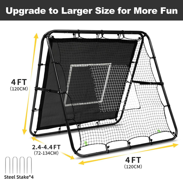BAGAIL Doppelseitiges Rebounder-Netz, Fussballnetze, verstellbare Winkel, anpassbare Struktur, Rebou