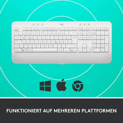 Logitech Signature K650 Comfort kabellose Tastatur mit Handballenauflage, BLE Bluetooth/Logi Bolt US