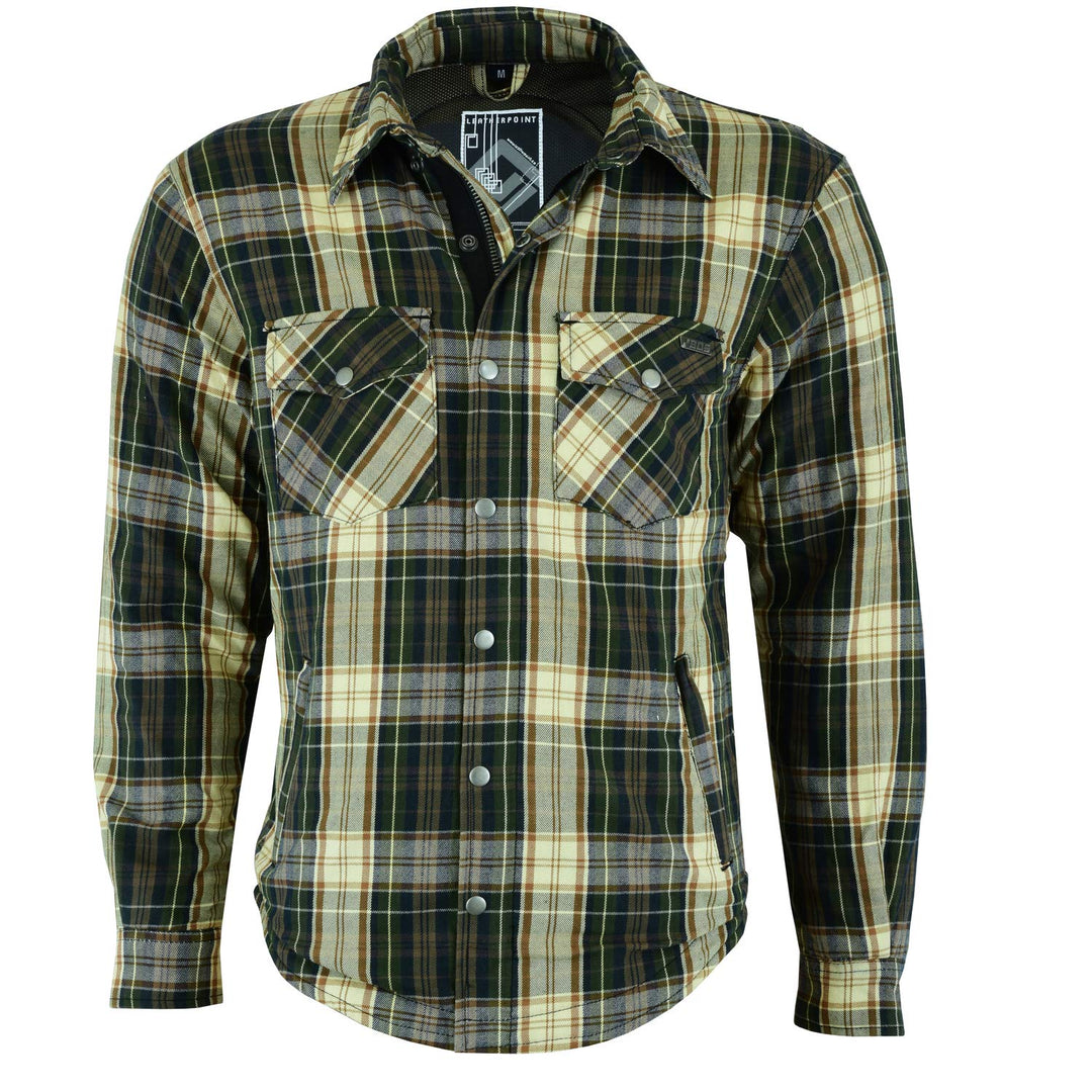 BOSMOTO Herren Lumber Jacket in Grau/Rot/Schwarz kariert 4XL, Braun/Beige 4XL Braun/Beige, 4XL Braun