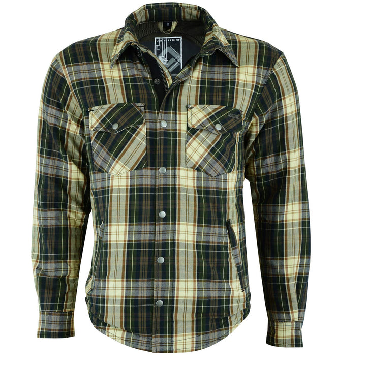 BOSMOTO Herren Lumber Jacket in Grau/Rot/Schwarz kariert 4XL, Braun/Beige 4XL Braun/Beige, 4XL Braun