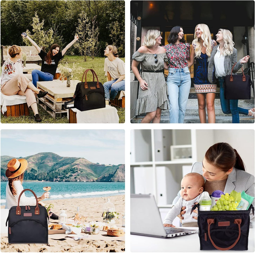 Kühltasche Damen Kühlbox Lunchtasche Wasserdicht und Auslaufsicher, Cooler Bag Faltbar Isoliertasche