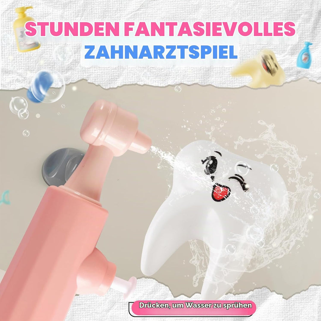 Waschbecken Kinder mit Wasserfunktion, Spielzeug Zähne, Zahnbürsten, Rosa, Rosa