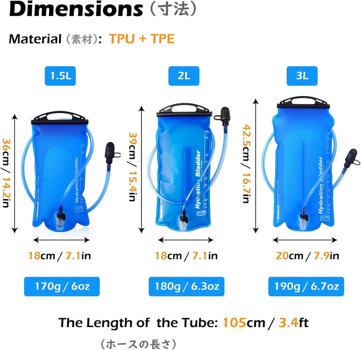 TRIWONDER 2L Trinkblase, Wasserblase, Trinkbeutel, Wasserreservoir Wasserbehälter für Wandern Campin