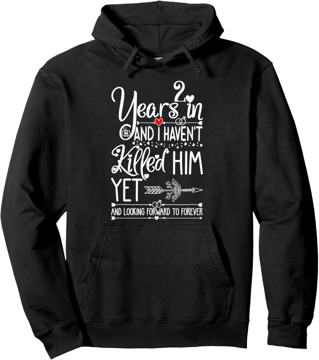 2nd Wedding Anniversary for Her & Wife 2 Years of Marriage Pullover Hoodie