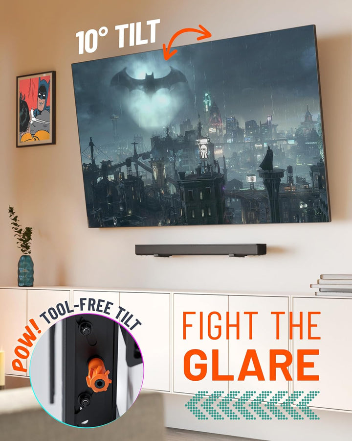 Kippbare TV-Wandhalterung von ECHOGEAR mit flachem Design für 40 "- 82" -Fernseher - Beseitigen Sie