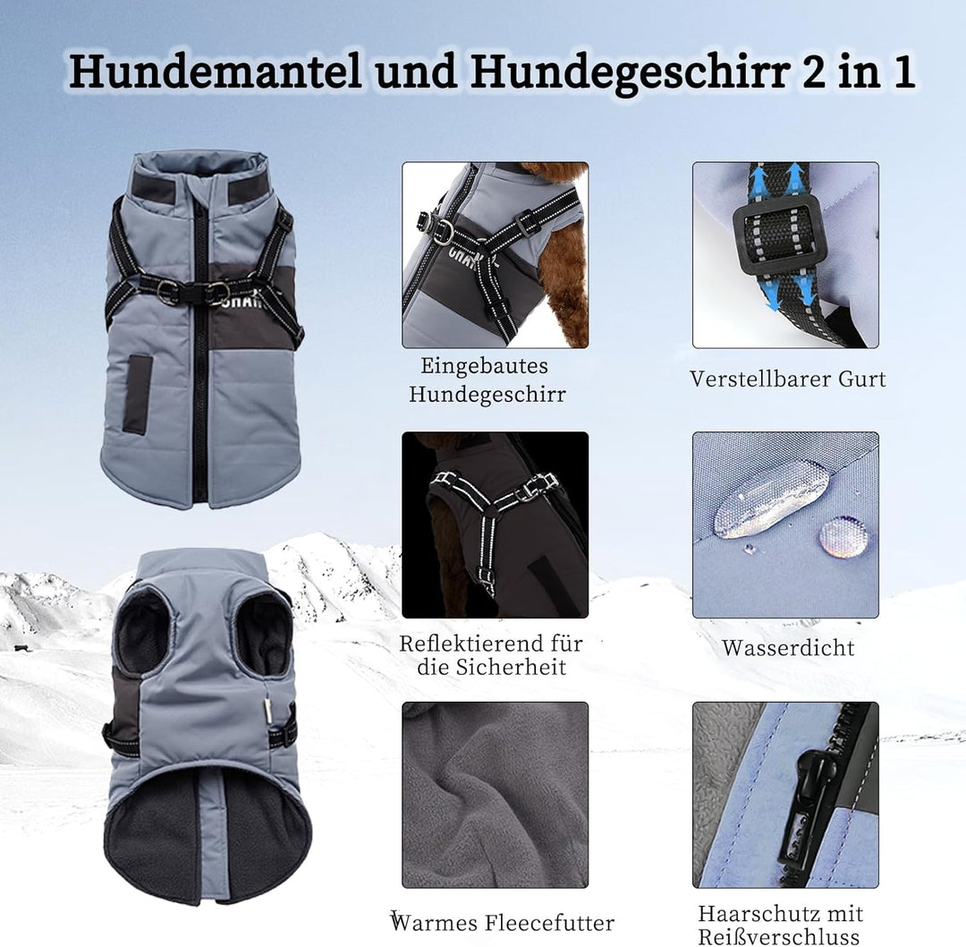 Hundemantel Winter Hundejacke Hundegeschirr Mantel Welpenmantel Jacke Weste Kleidung Kleines Hundege