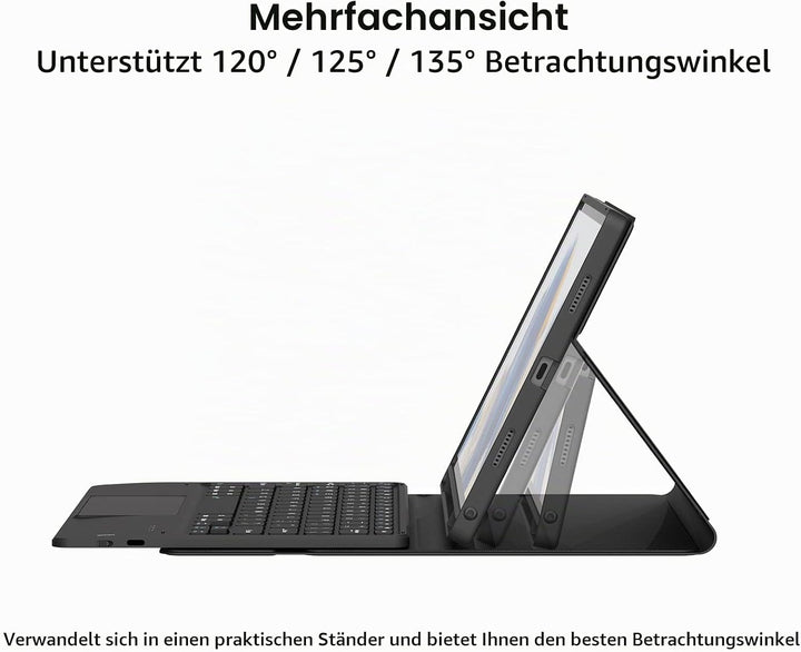 ROOFEI Galaxy Tab A8 Hülle mit Tastatur, 7-Farbige Beleuchtung Tastatur mit Trackpad - QWERTZ Deutsc