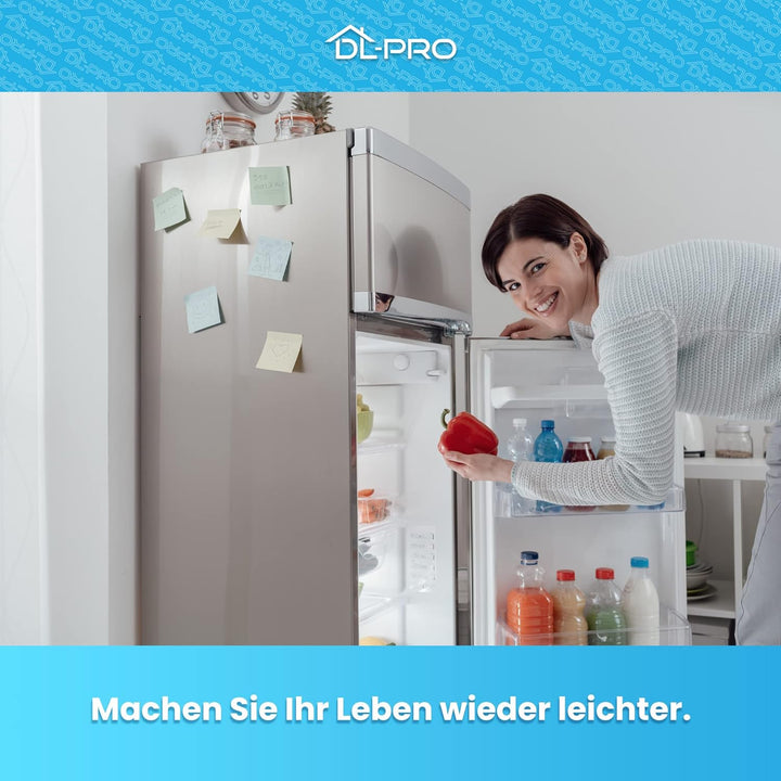 DL-pro Türscharnier Set für Liebherr Kühlschrank Ersatz für 9590178 9590190 2 Stück Silber Reparatur