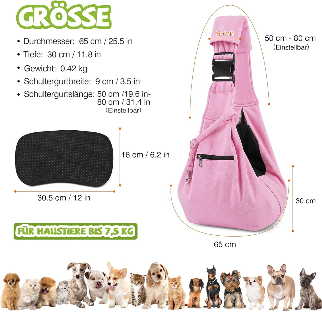 ALLSOPETS Hundetragetasche Atmungsaktive Bequeme Haustier Tragetasche für Kleine Hunde Katzen Sicher