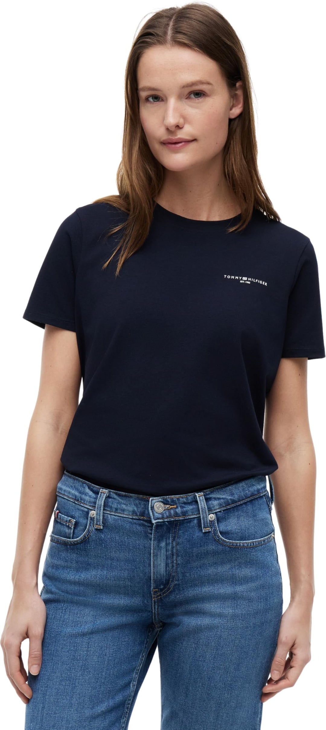 Tommy Hilfiger Damen T-Shirt Kurzarm 1985 Reg Mini Corp Logo C-Nk Ss Rundhalsausschnitt XXS Blue (No