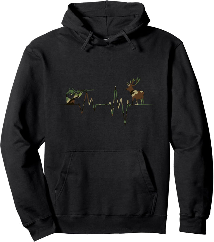 Herzschlag Hirsch Heil Reh Hunter Weidmannsheil Hunt Pullover Hoodie