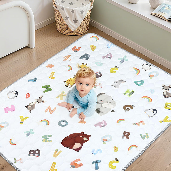 FUNYKICH Krabbelmatte Baby Faltbare 150x180cm, Anti-Rutsch Verdickte Spielmatte Baby Faltbar, Sicher