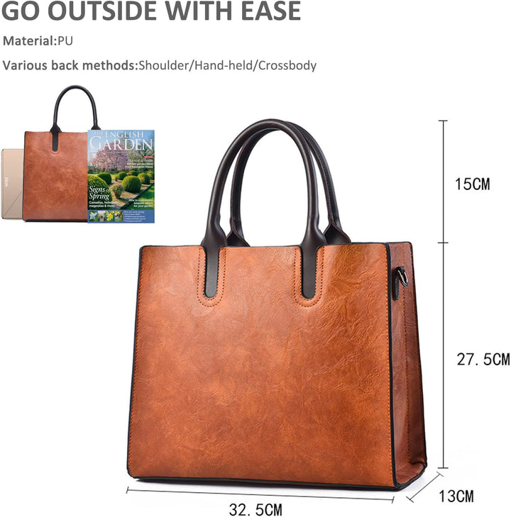 NICOLE & DORIS Gross Handtasche Damen Shopper Tasche Umhängetasche Damen Gross Retro Schultertasche