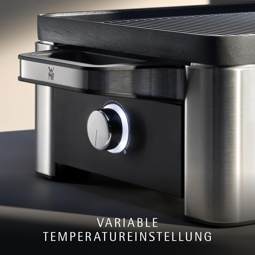 WMF Lono Raclette Grill mit Pfännchen und Schiebern, Raclette 4 Personen, 870 W, edelstahl