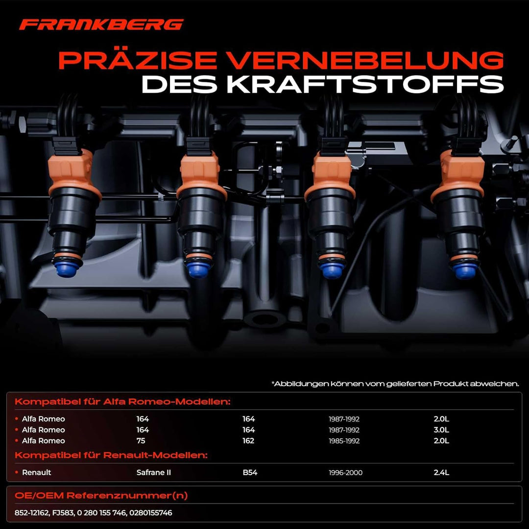 Frankberg 6x Einspritzventil Injektors Kompatibel mit Safrane II B54 960 II 964 S70 P80 V70 I 875 2.