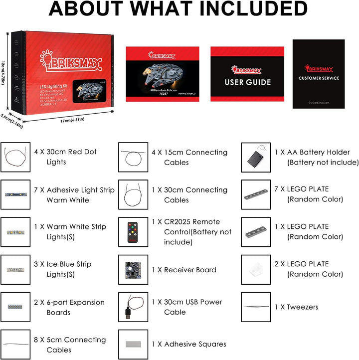 BRIKSMAX LED Beleuchtungsset mit Multifunktions-Soundfernbedienung für Lego Star Wars Millennium Fal