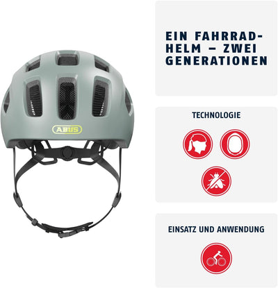 ABUS Fahrradhelm Youn-I 2.0 - mit Licht für Kinder, Jugendliche und junge Erwachsene - für Mädels un