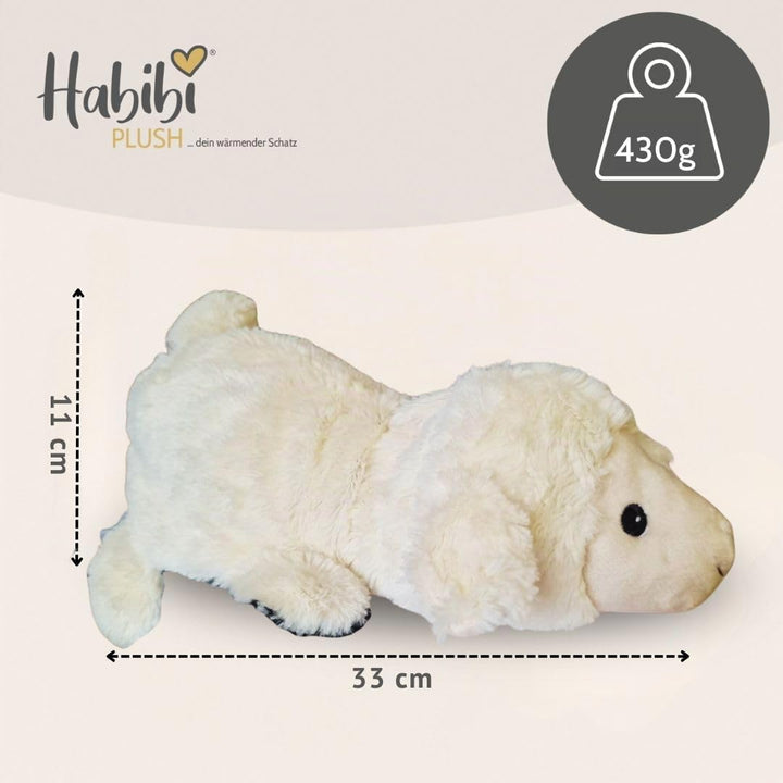 Habibi Plush Classic – 1863 Magic „Wolf/Schaf“ mit Hirsekörnerfüllung, verwandelbares Wärmestofftier