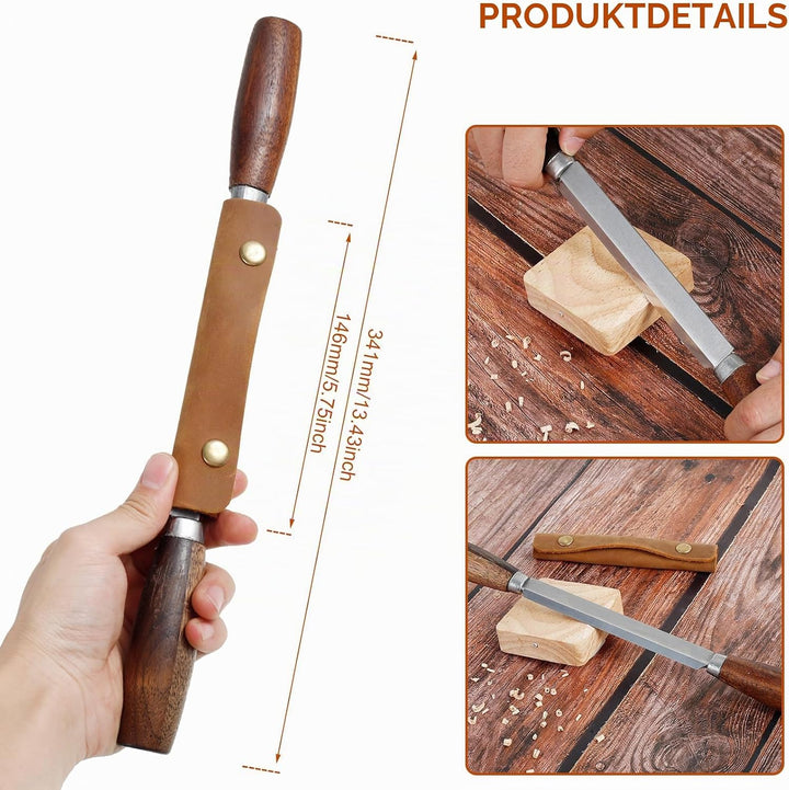 SK5 14.5cm Zugmesser mit Lederscheide gerade Rasur Holzschnitzerei Werkzeuge Holzbearbeitung Handwer