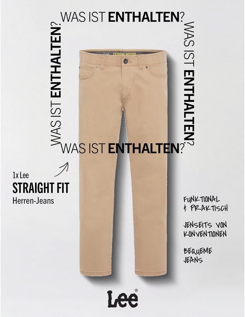 Lee Herren Straight Fit Xm Extreme Motion Jeans 29W / 30L Cougar, 29W / 30L Cougar